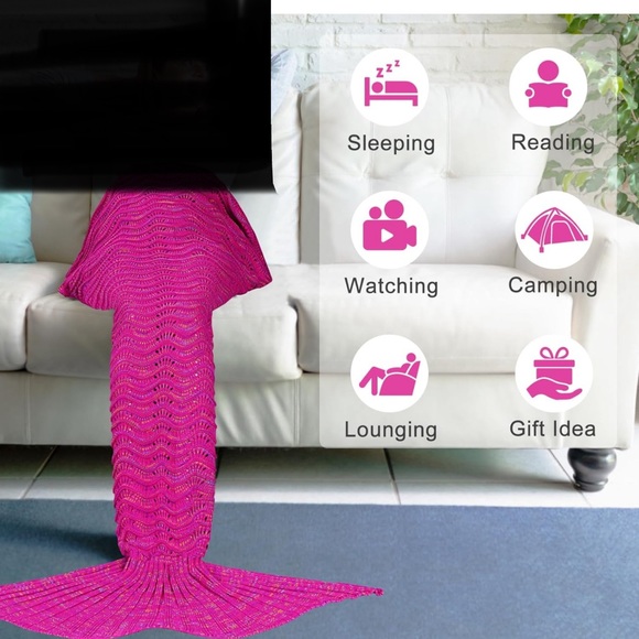Mermaid Crochet Tail Blanket, Mermaid Blankets Handmade Sleeping Bag - Picture 5 of 6